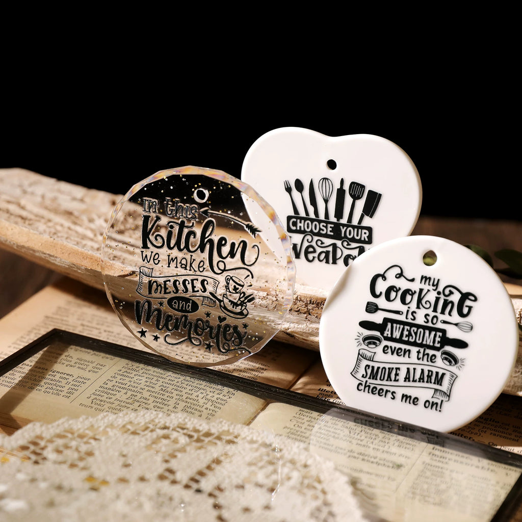 Kitchen Phrases UV-DTF Rub-on Stickers