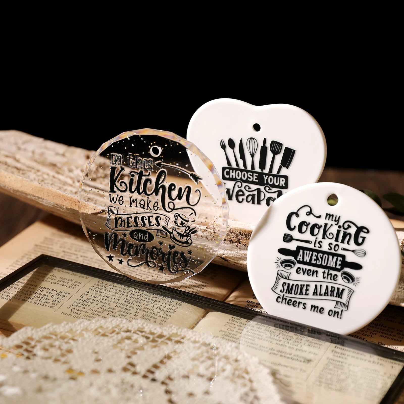 Kitchen Phrases UV-DTF Rub-on Stickers