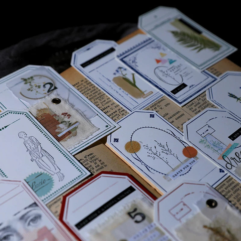 Retro Letterpress Printed Label Tag Cards