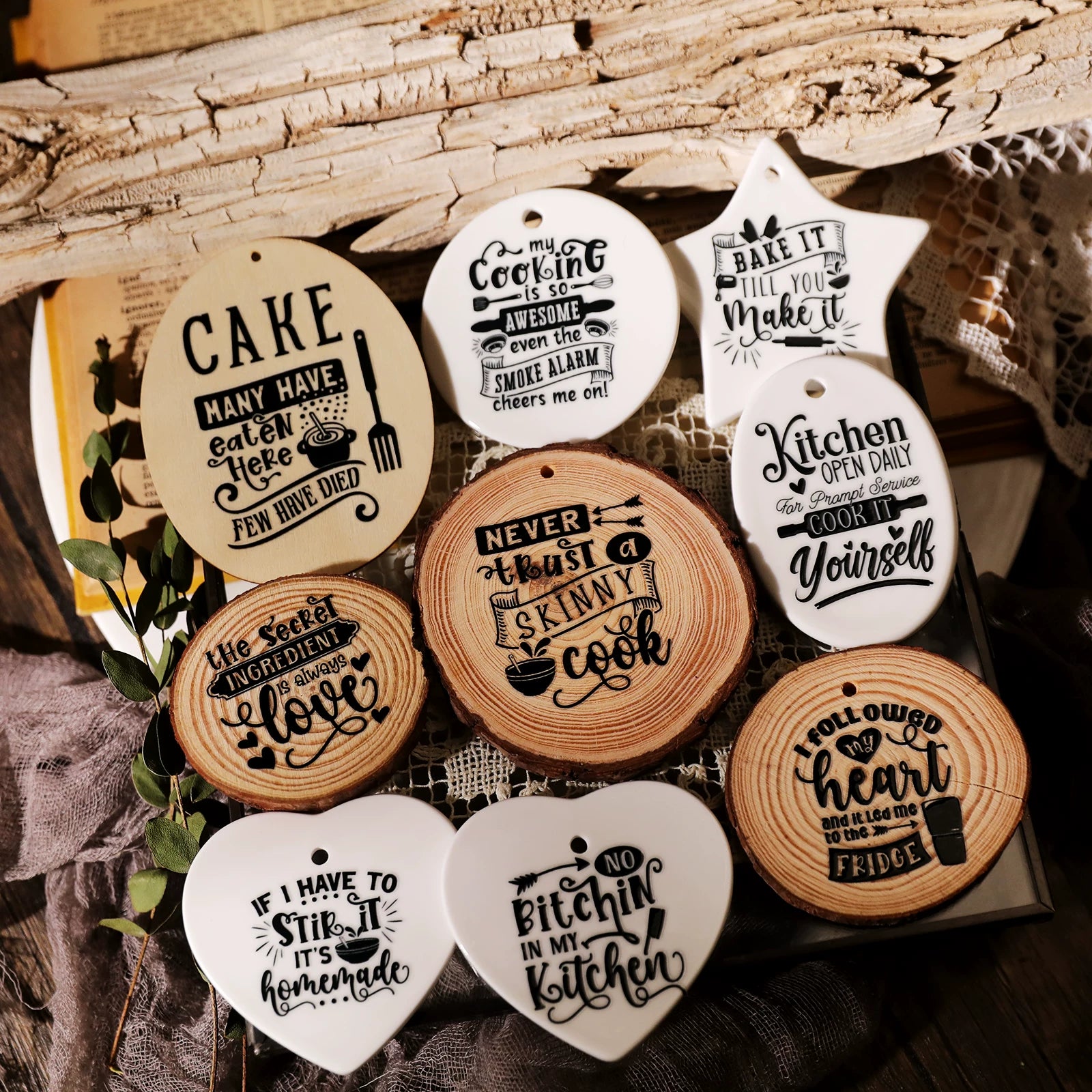 Kitchen Phrases UV-DTF Rub-on Stickers
