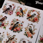 Flowers and Birds UV-DTF Rub-on Stickers