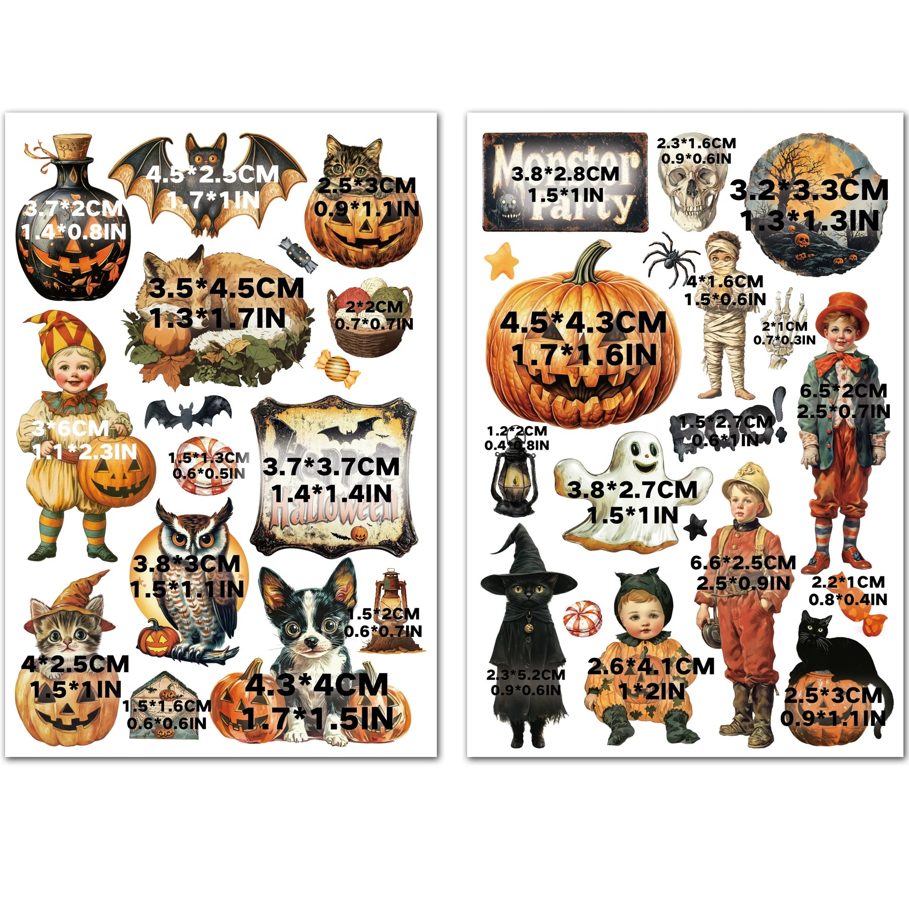 Halloween Matte Rub-on Transfers 2 Small Sheets - Witch