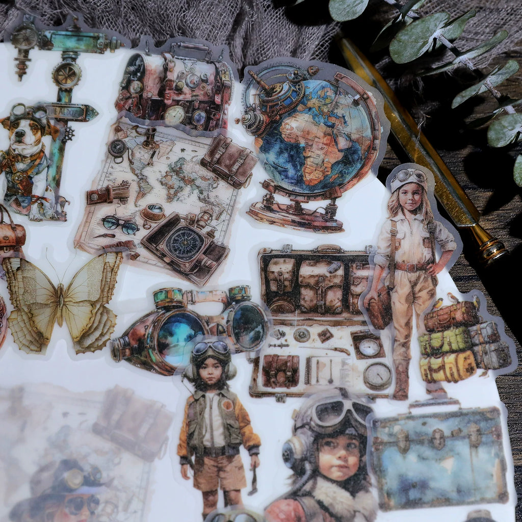 Steam Travel Vellum Stickers