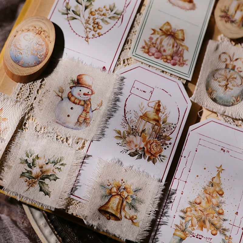 Golden Christmas Matte Rub-on Transfers 2 Small Sheets