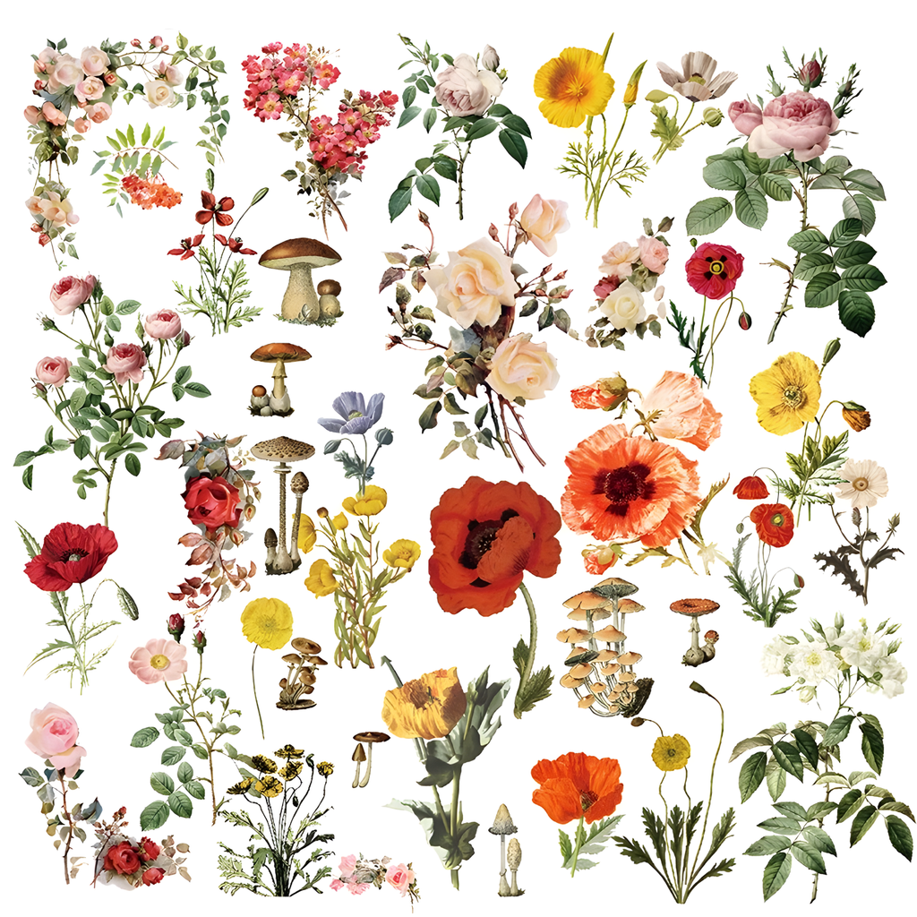 Larger Flowers Vellum Stickers