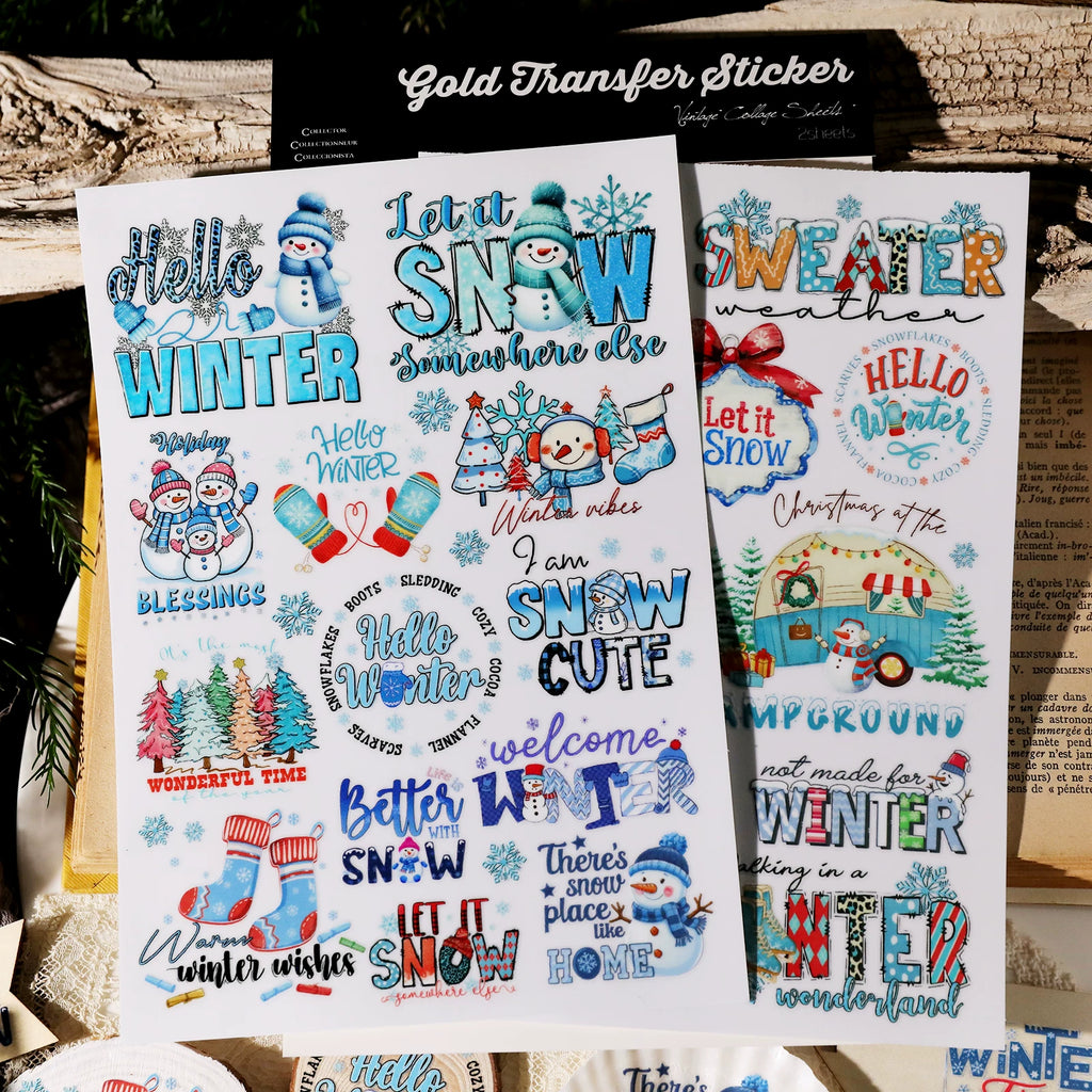 Christmas Snow UV-DTF Rub-on Stickers