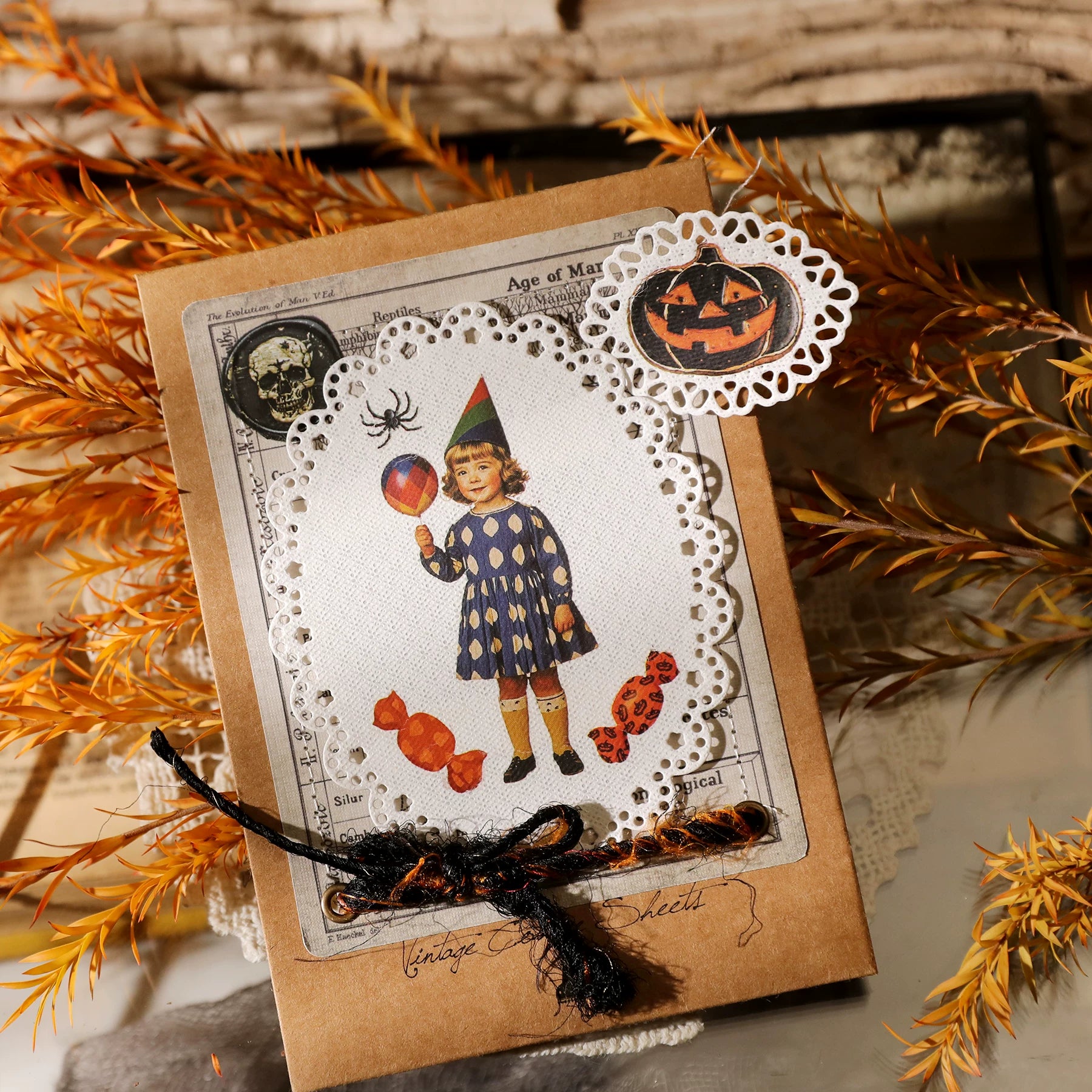 Halloween Matte Rub-on Transfers 2 Small Sheets -Pumpkin