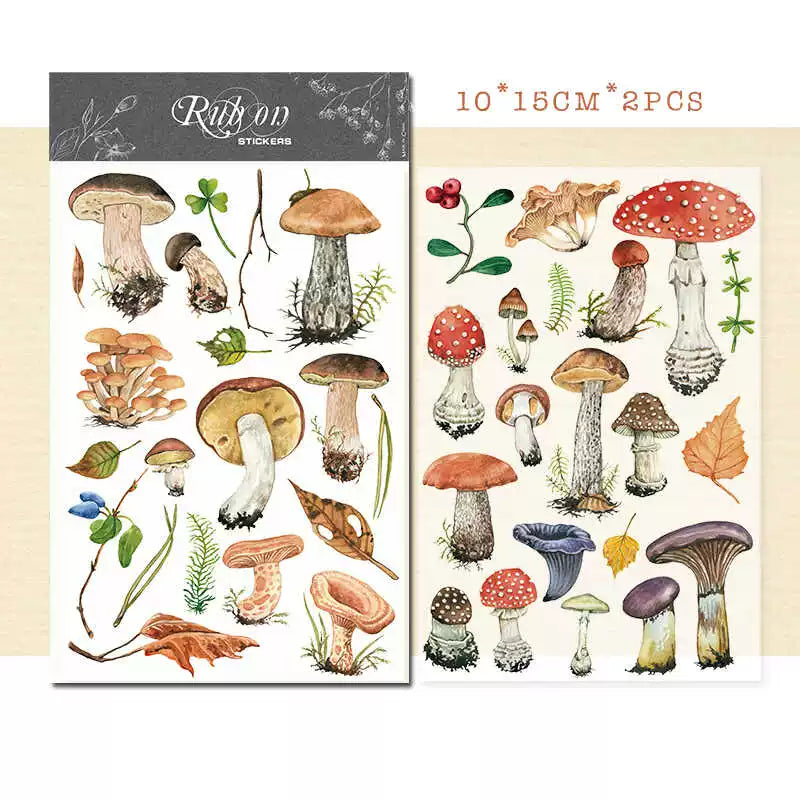 Mushroom Matte Rub-on Transfers 2 Small Sheets