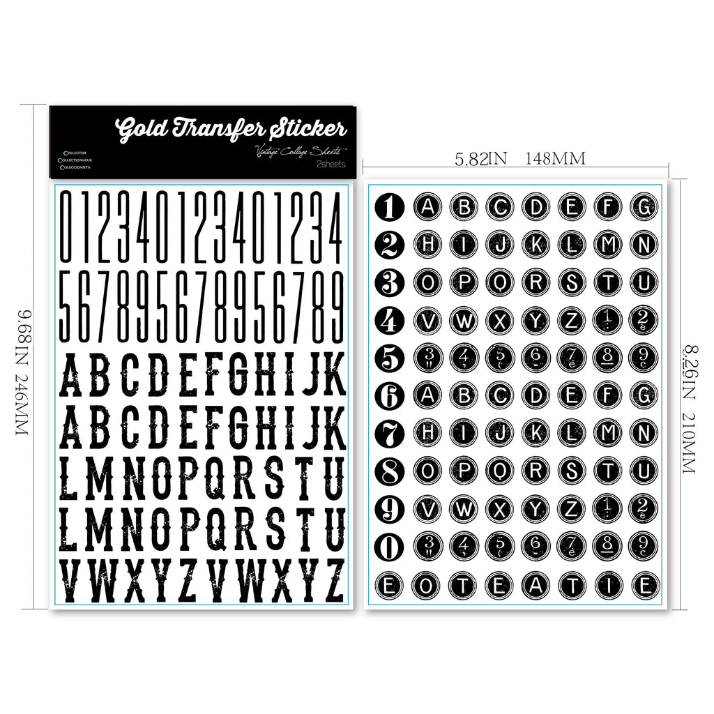Alphabet and Number UV-DTF Rub-on Stickers
