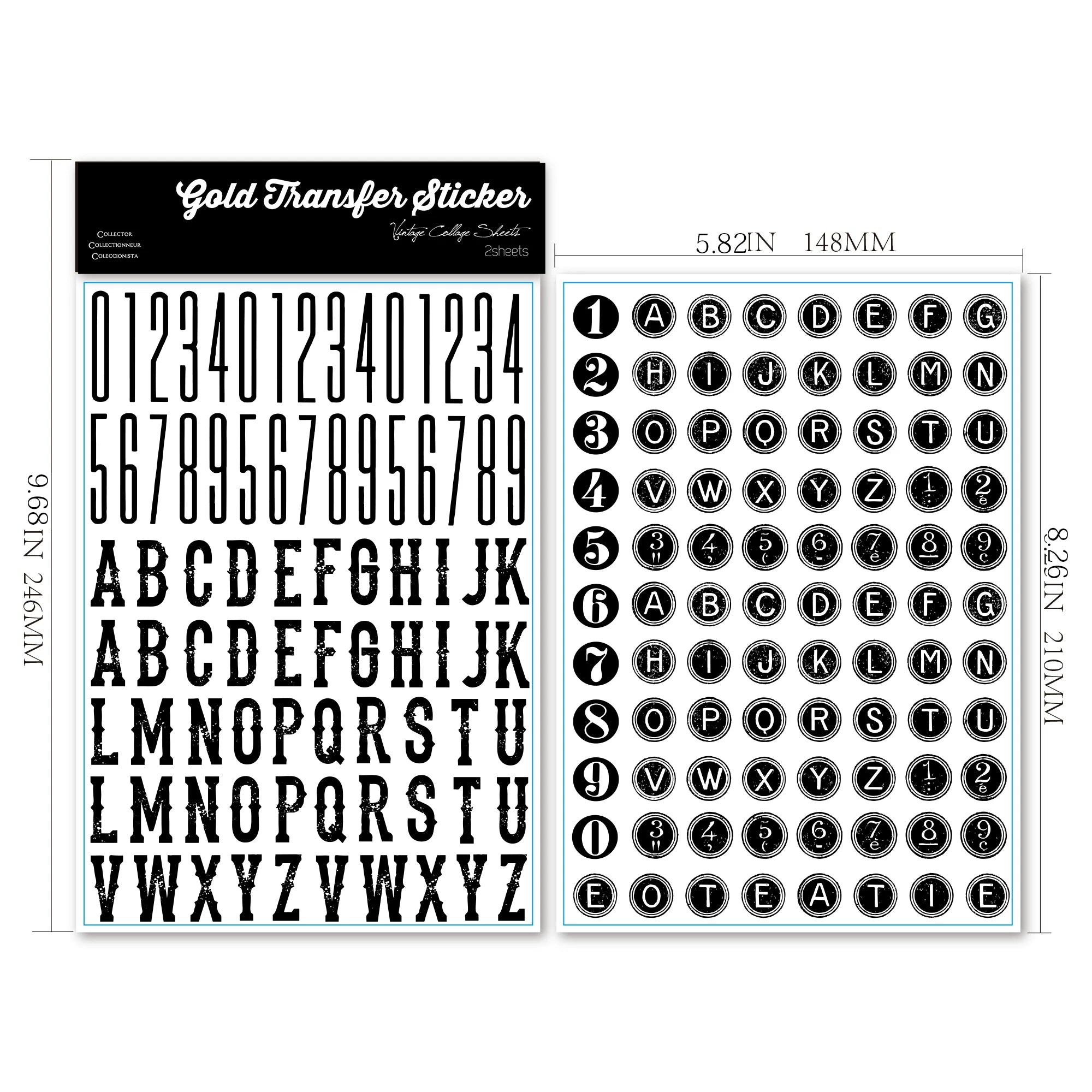 Alphabet and Number UV-DTF Rub-on Stickers