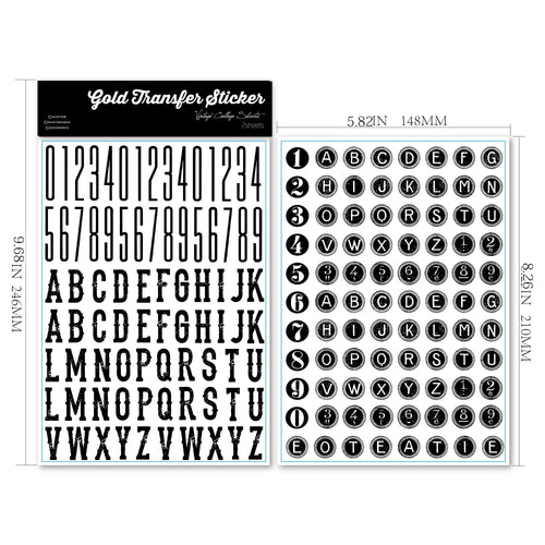 Alphabet and Number UV-DTF Rub-on Stickers