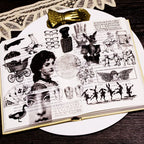 Black Retro Print Vellum Stickers