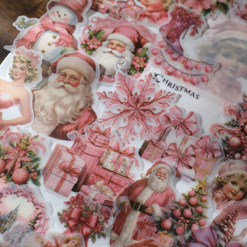 Pink Christmas Vellum Stickers