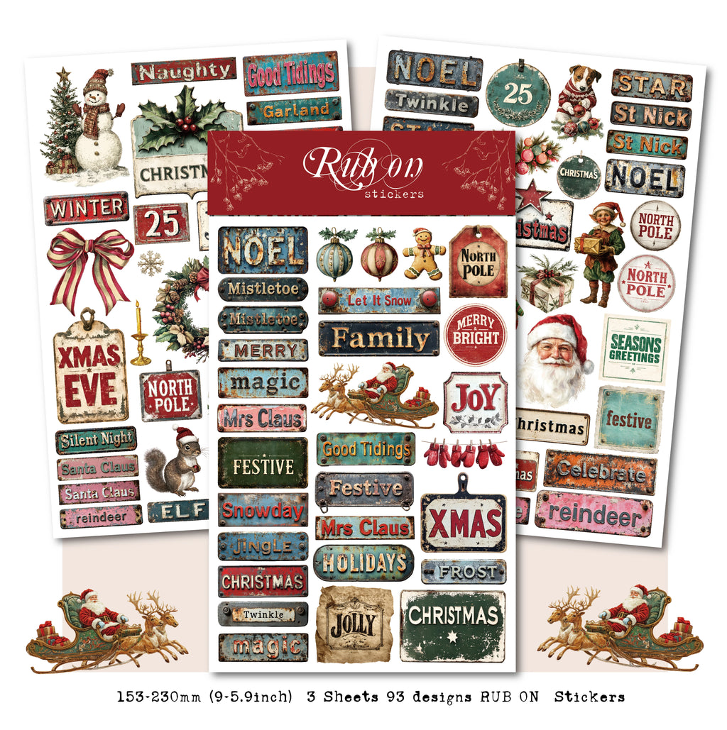Christmas Signs Matte Rub-on Transfers