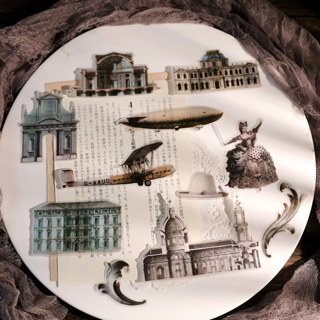 Classical Copperplate Prints Vellum Stickers