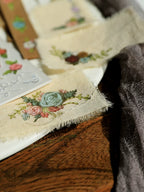 Flower Embroidery Matte Rub-on Transfers 1 Sheet