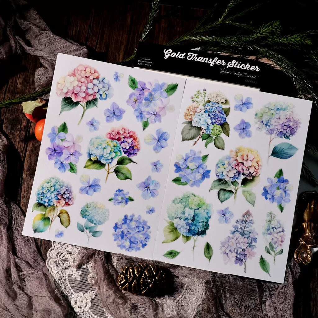 Hydrangea UV-DTF Rub-on Stickers