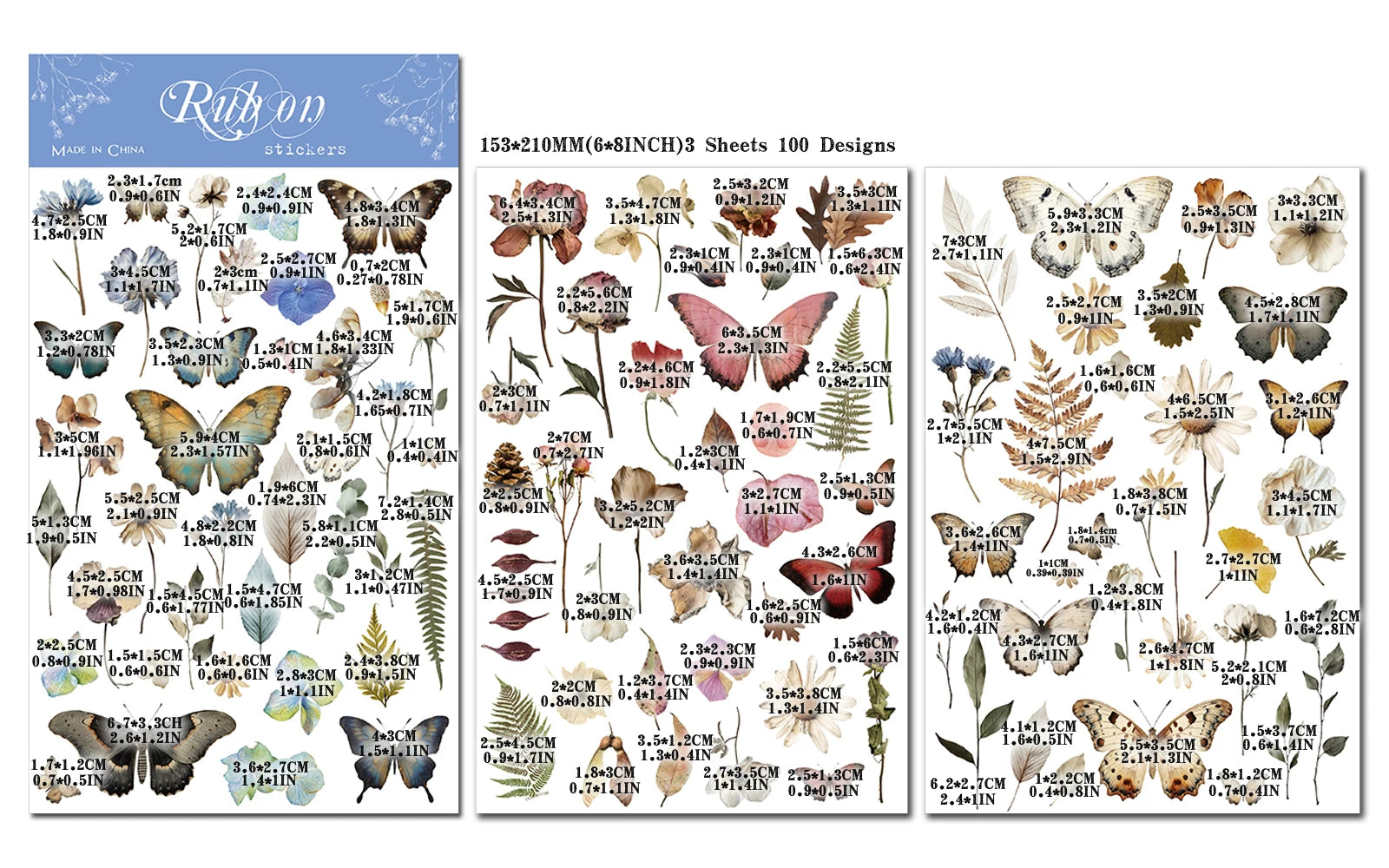 Butterfly Matte Rub-on Transfers
