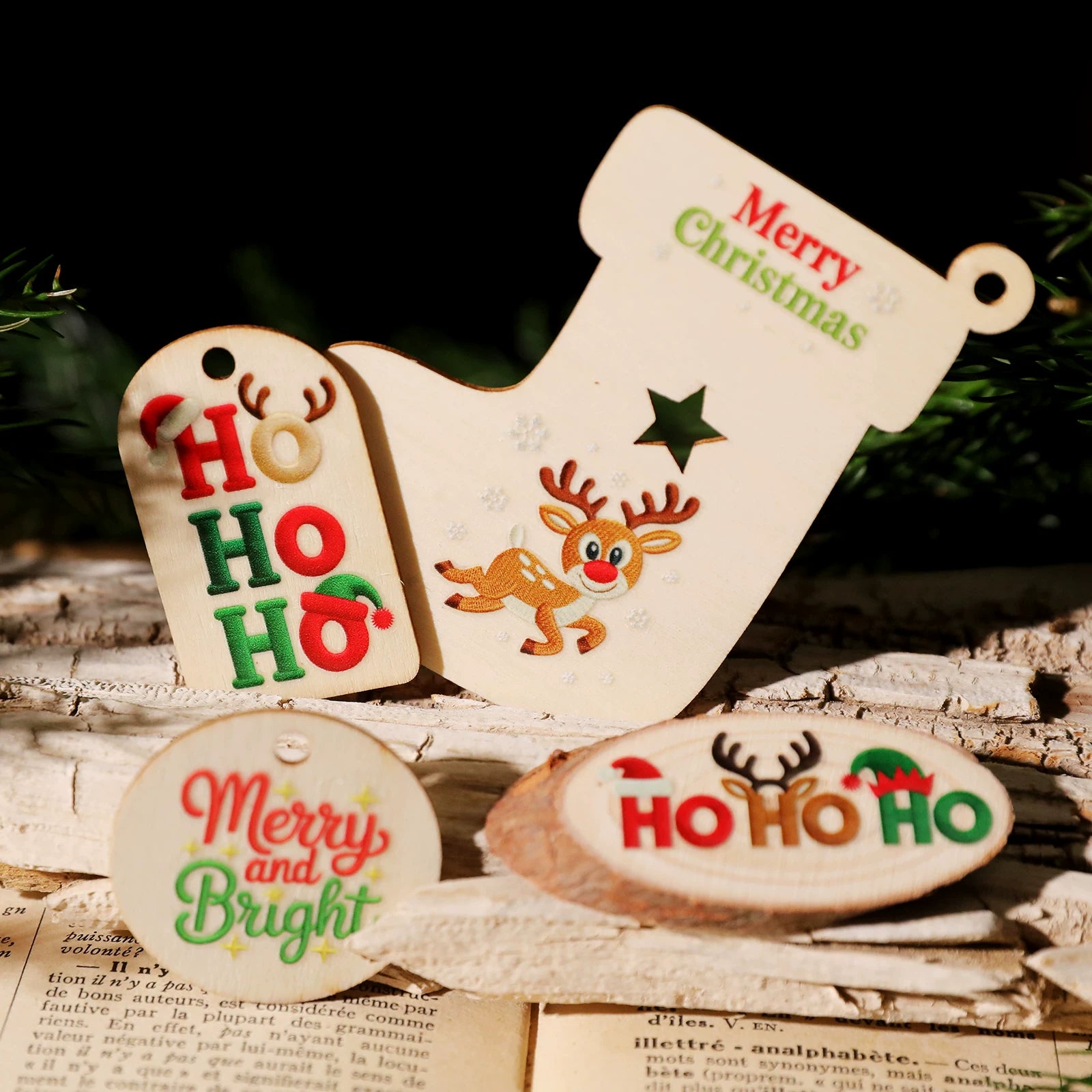 Christmas Embroidery  Quotes UV-DTF Rub-on Stickers