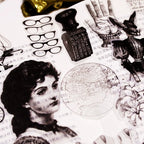 Black Retro Print Vellum Stickers