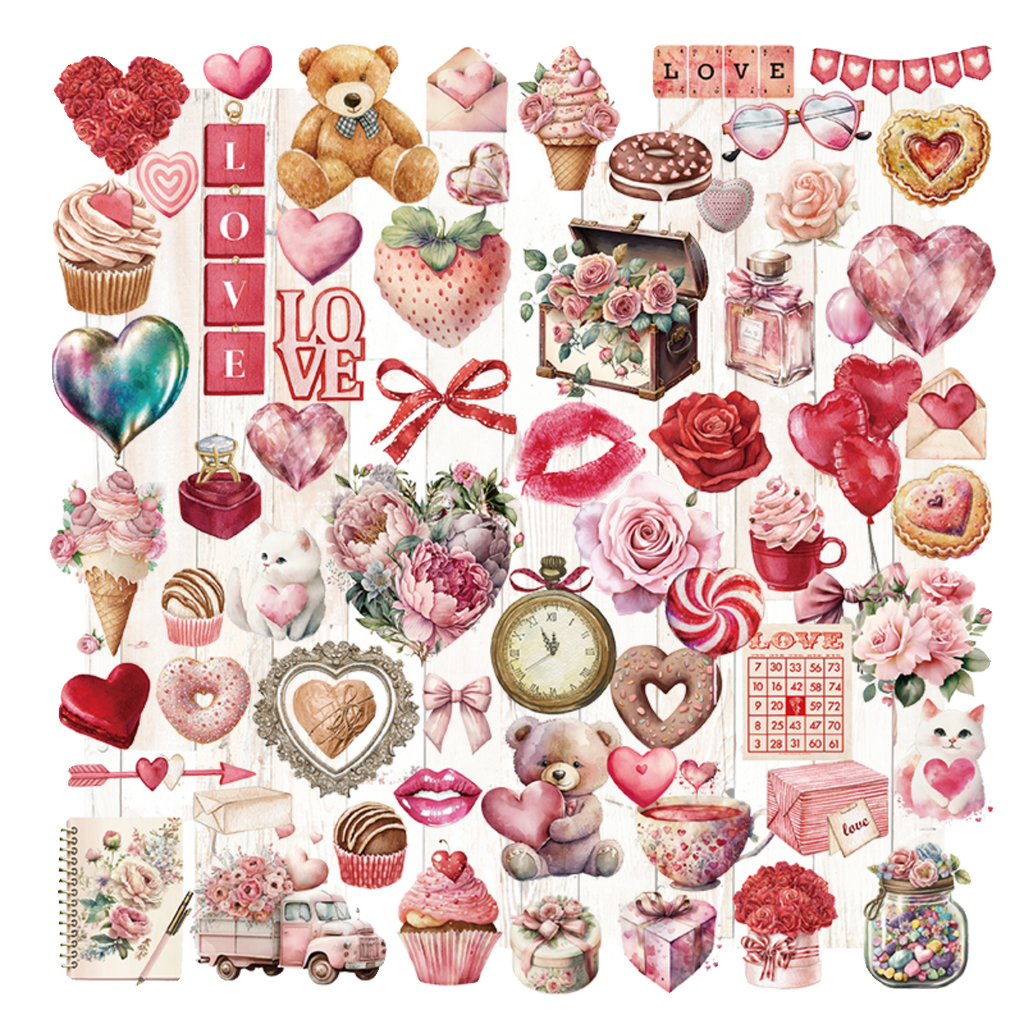 Pink Valentine's Day Vellum Stickers