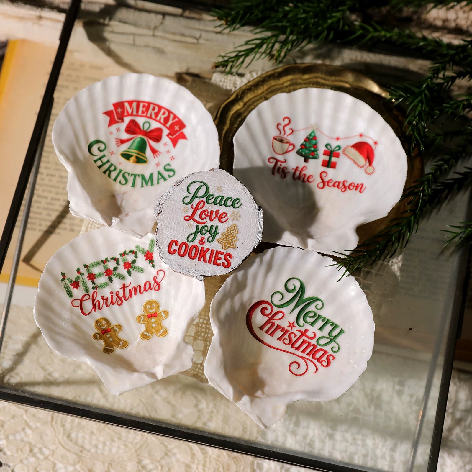 Christmas Embroidery  Quotes UV-DTF Rub-on Stickers