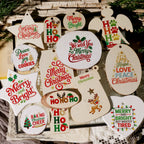 Christmas Embroidery  Quotes UV-DTF Rub-on Stickers