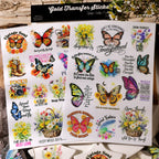 Butterflies Phrases UV-DTF Rub-on Stickers