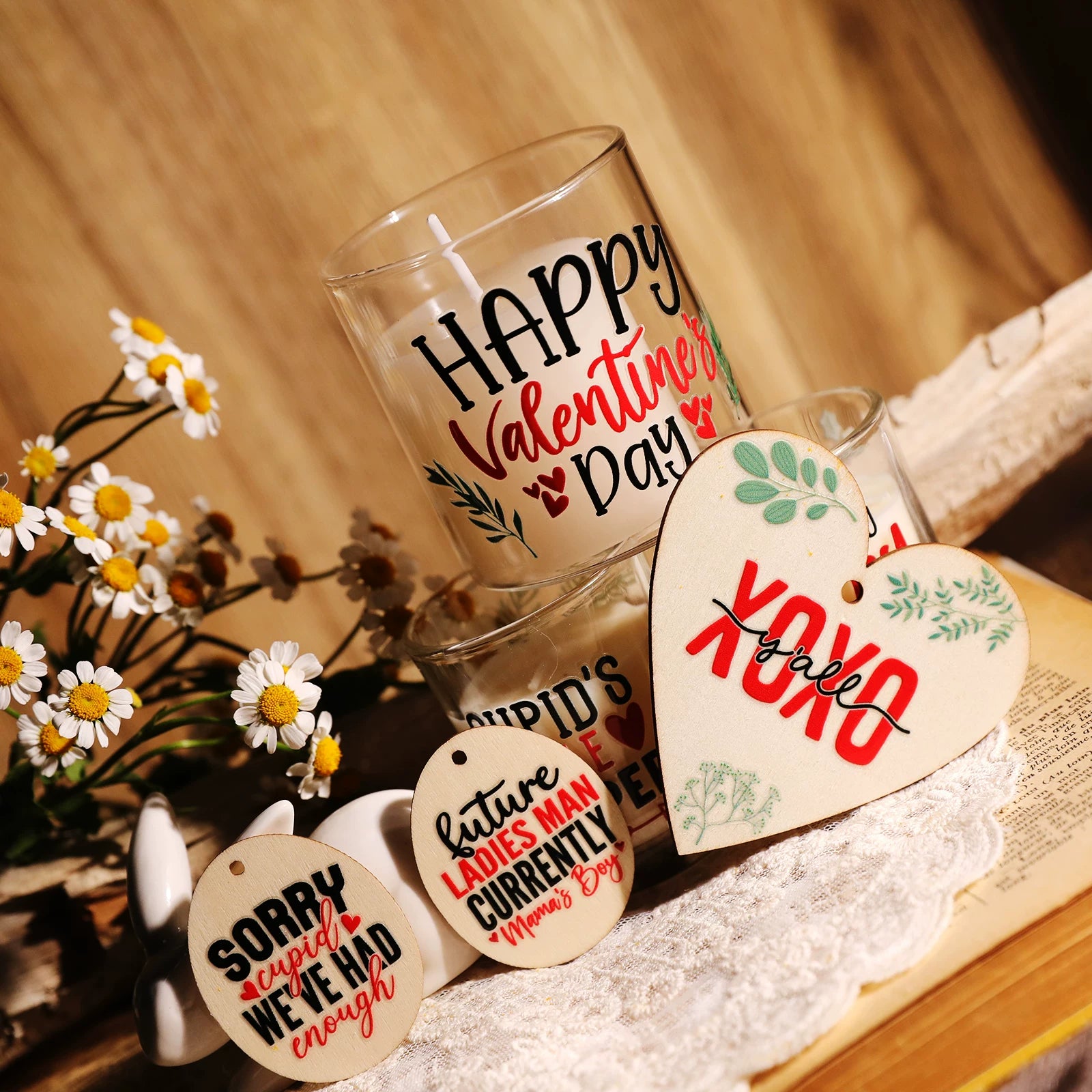 Valentine's Day Phrases UV-DTF Rub-on Stickers