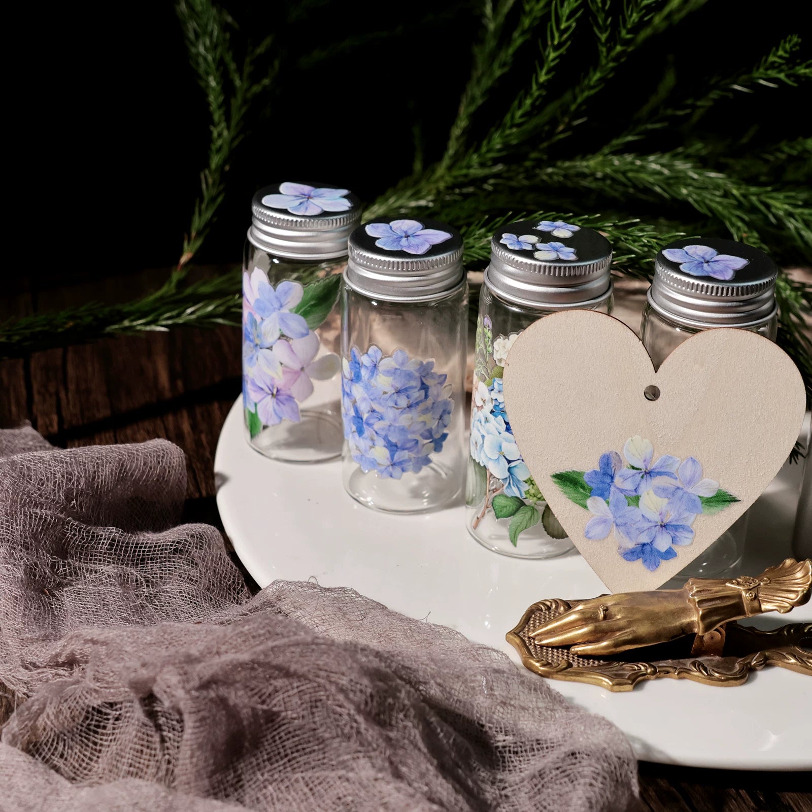Hydrangea UV-DTF Rub-on Stickers