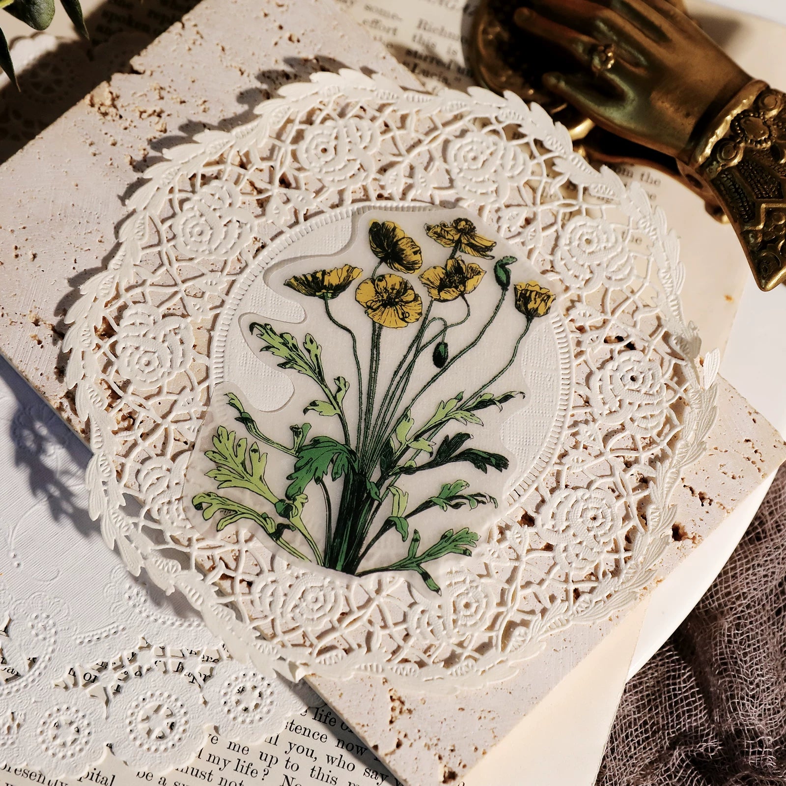 Larger Flowers Vellum Stickers