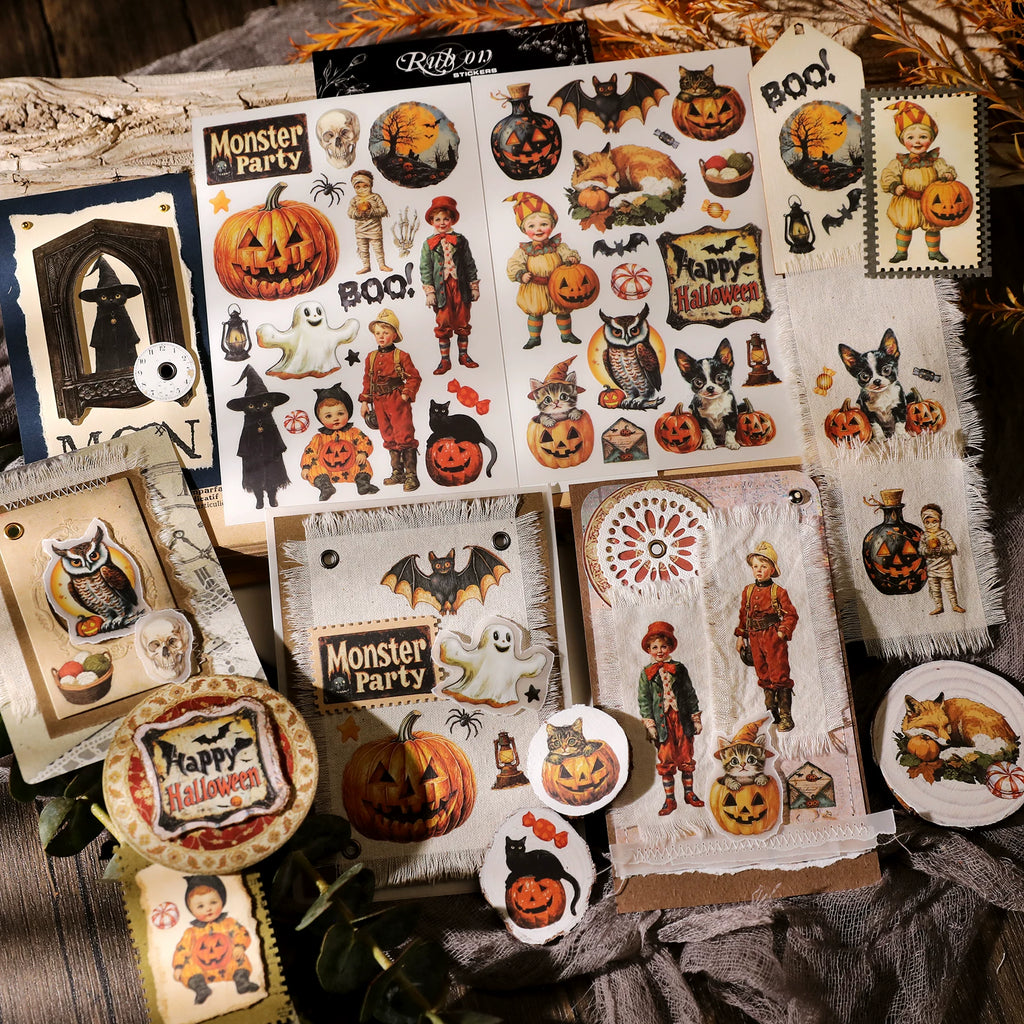 Halloween Matte Rub-on Transfers 2 Small Sheets - Witch