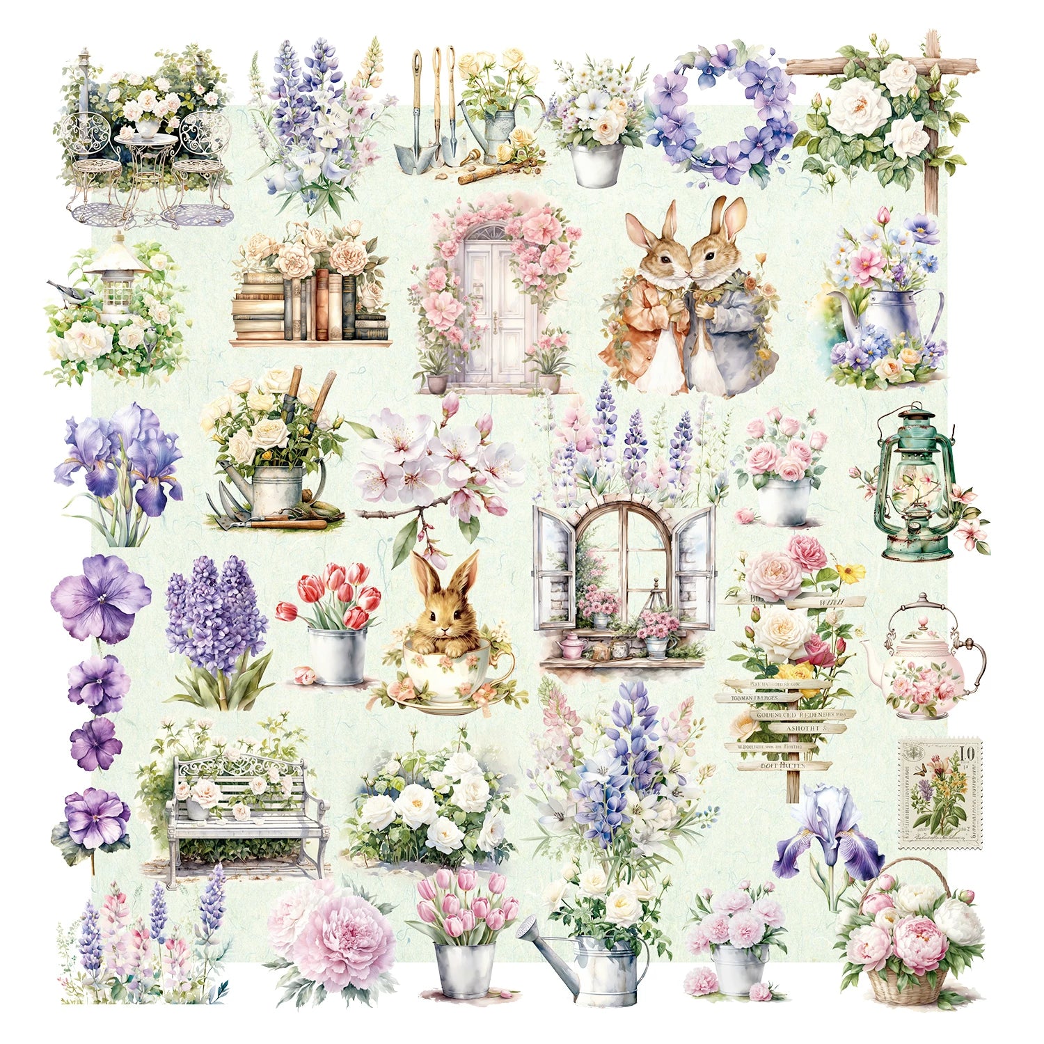 Spring Easter Garden Vellum Stickers