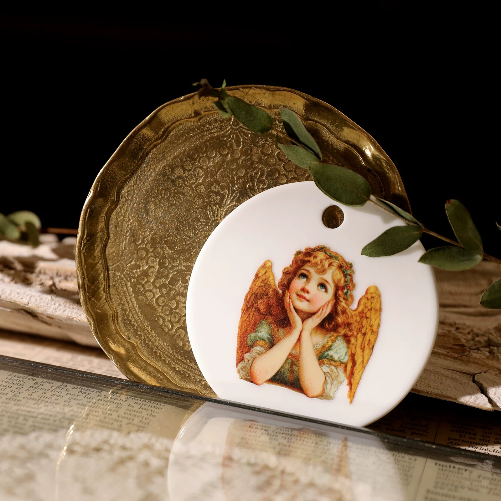 Angels UV-DTF Rub-on Stickers - Green Gold