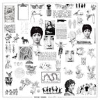 Black Retro Print Vellum Stickers