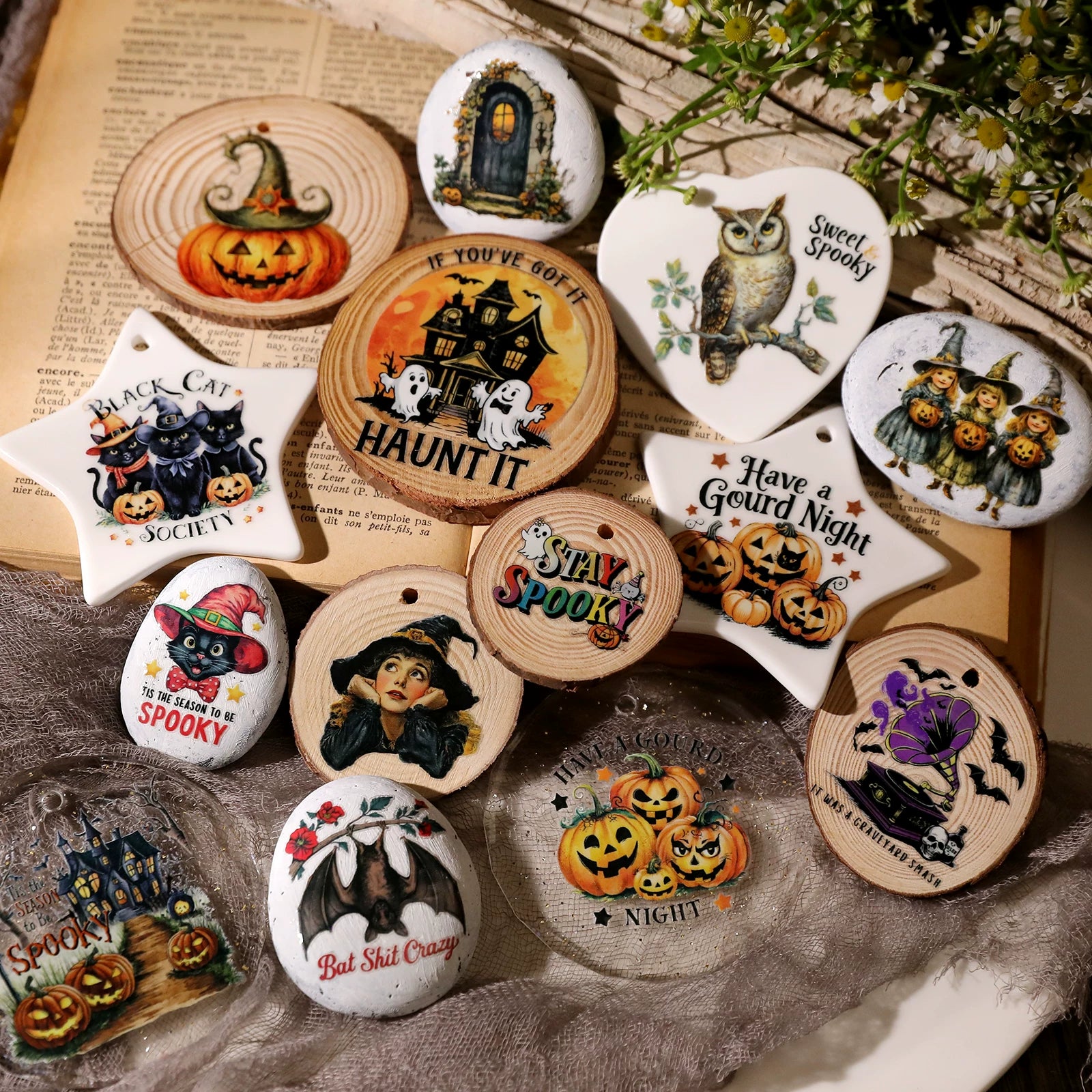 Halloween Colorful UV-DTF Rub-on Stickers