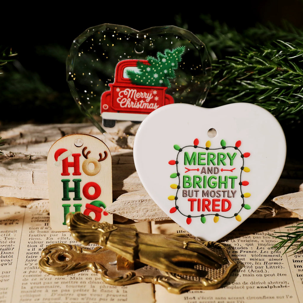 Christmas Embroidery  Quotes UV-DTF Rub-on Stickers