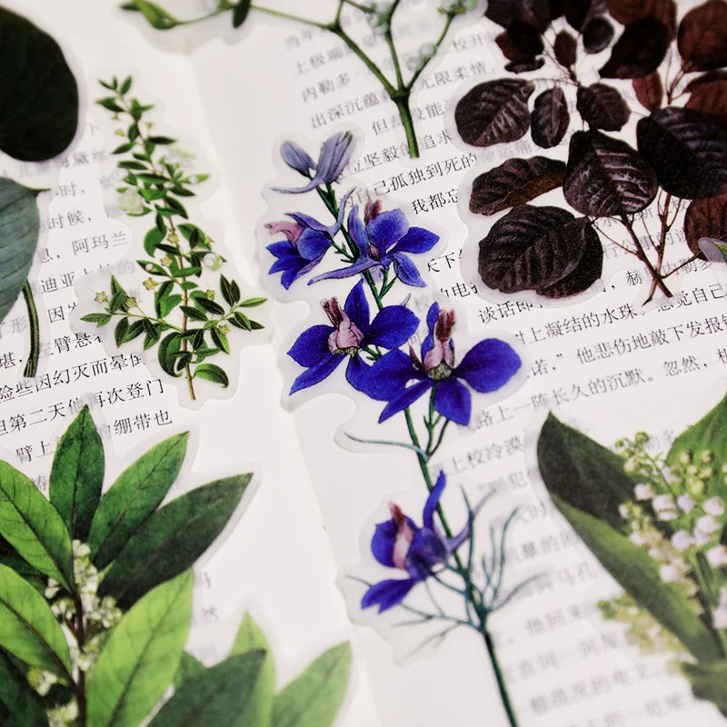 50PCS Larger Plants Vellum Stickers