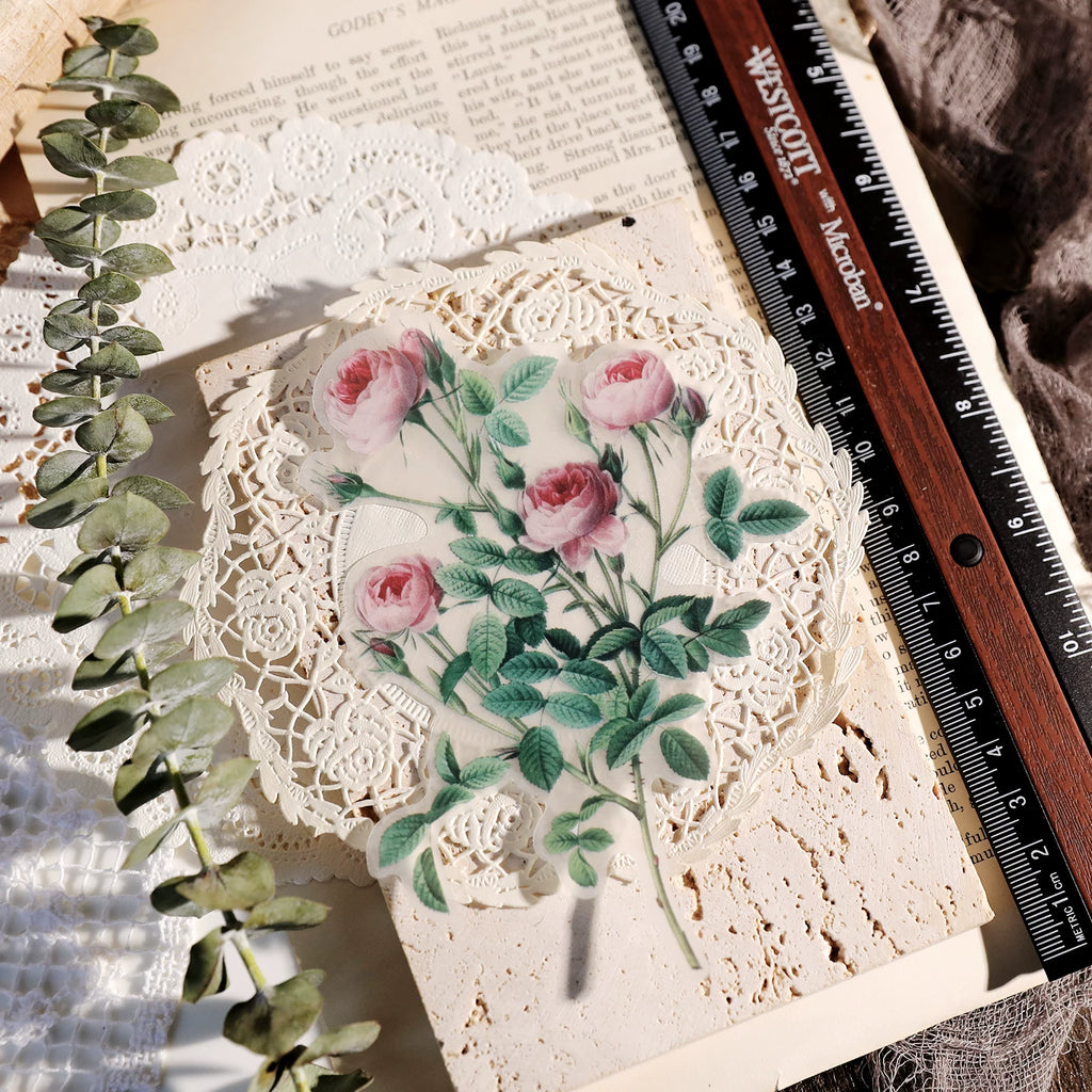 Larger Flowers Vellum Stickers