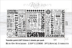 Numbers and Letters Matte Rub-on Transfers