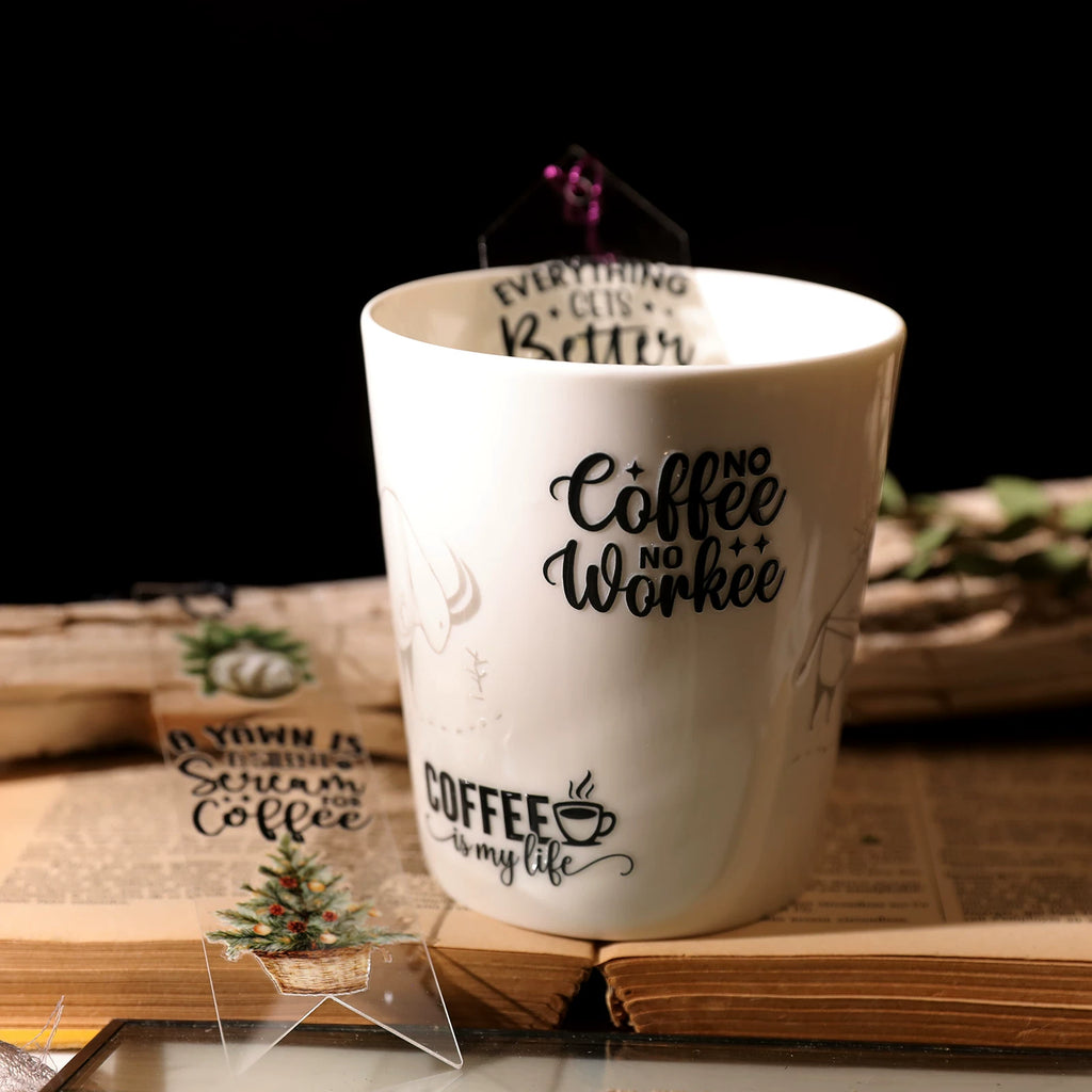 Coffee Phrases UV-DTF Rub-on Stickers