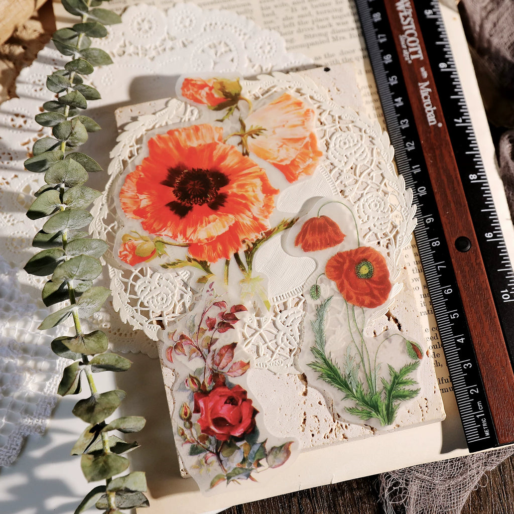 Larger Flowers Vellum Stickers