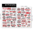 Valentine's Day Phrases UV-DTF Rub-on Stickers