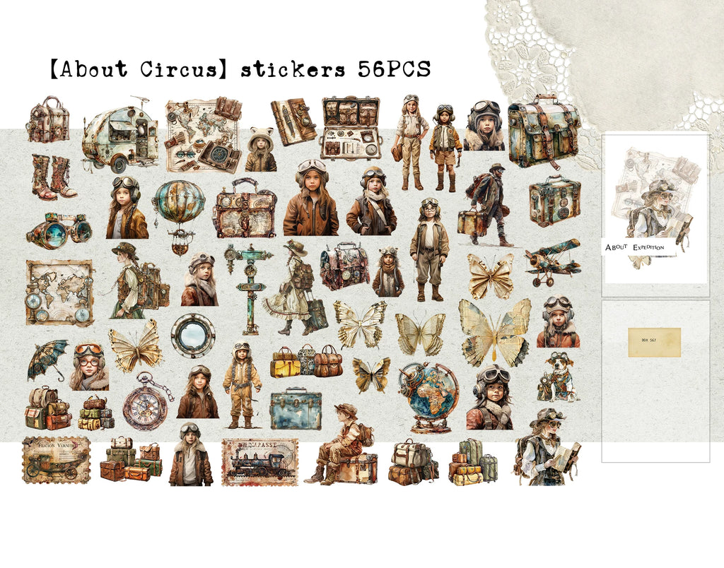 Steam Travel Vellum Stickers