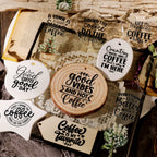 Coffee Phrases UV-DTF Rub-on Stickers
