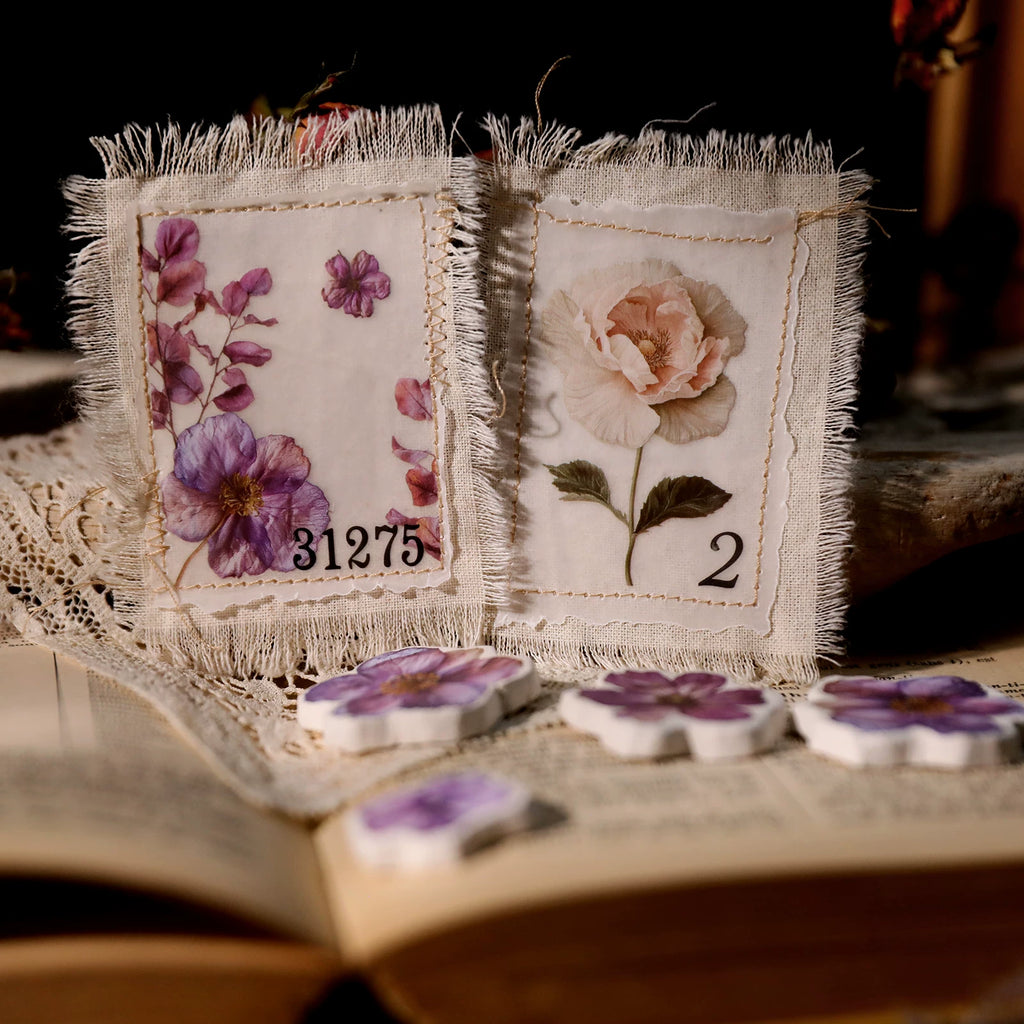 Autumn Dried Flowers Matte Rub-on Transfers