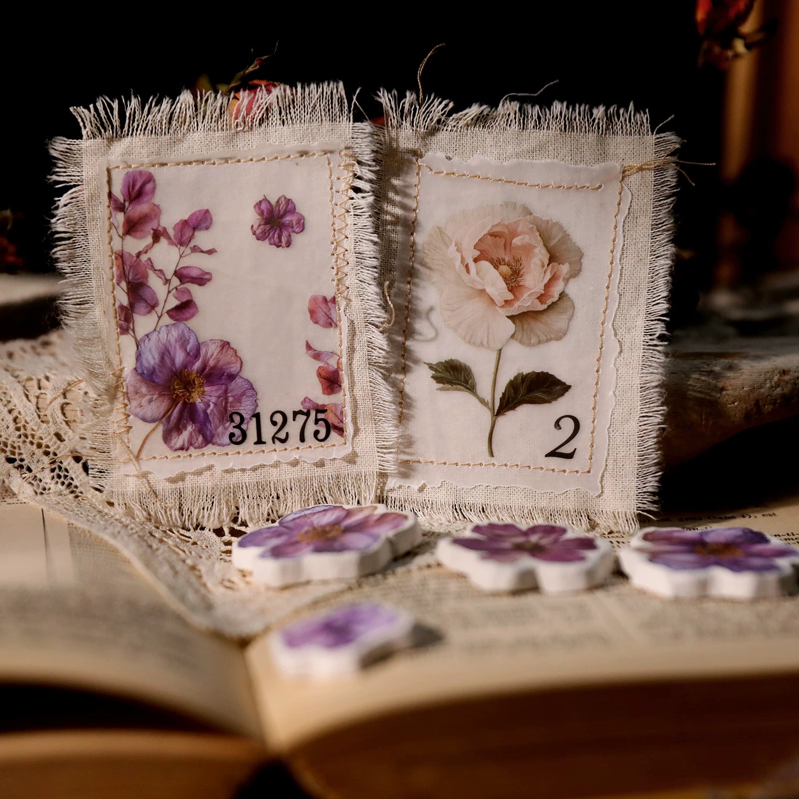 Autumn Dried Flowers Matte Rub-on Transfers