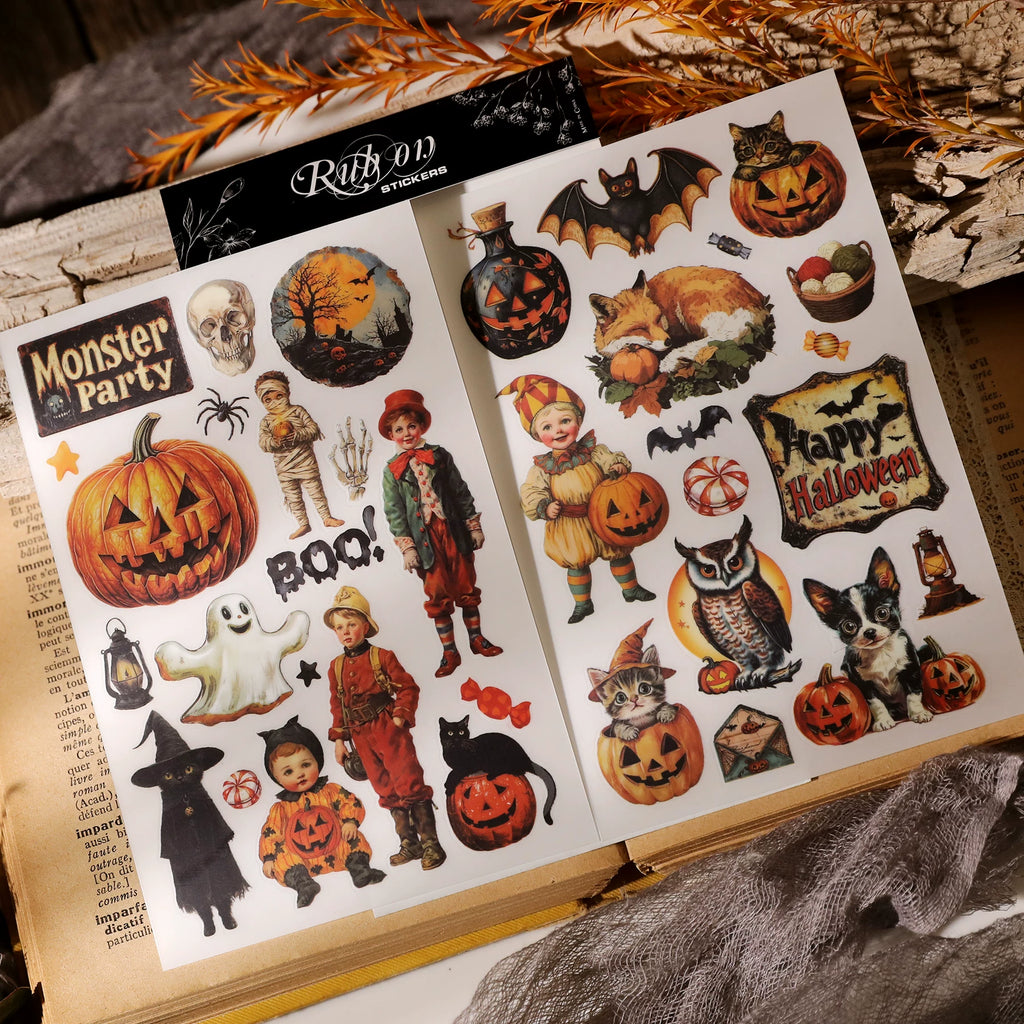 Halloween Matte Rub-on Transfers 2 Small Sheets - Witch