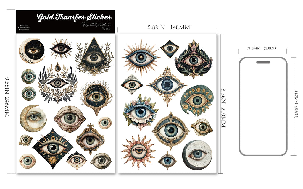 Halloween Eyes UV-DTF Rub-on Stickers