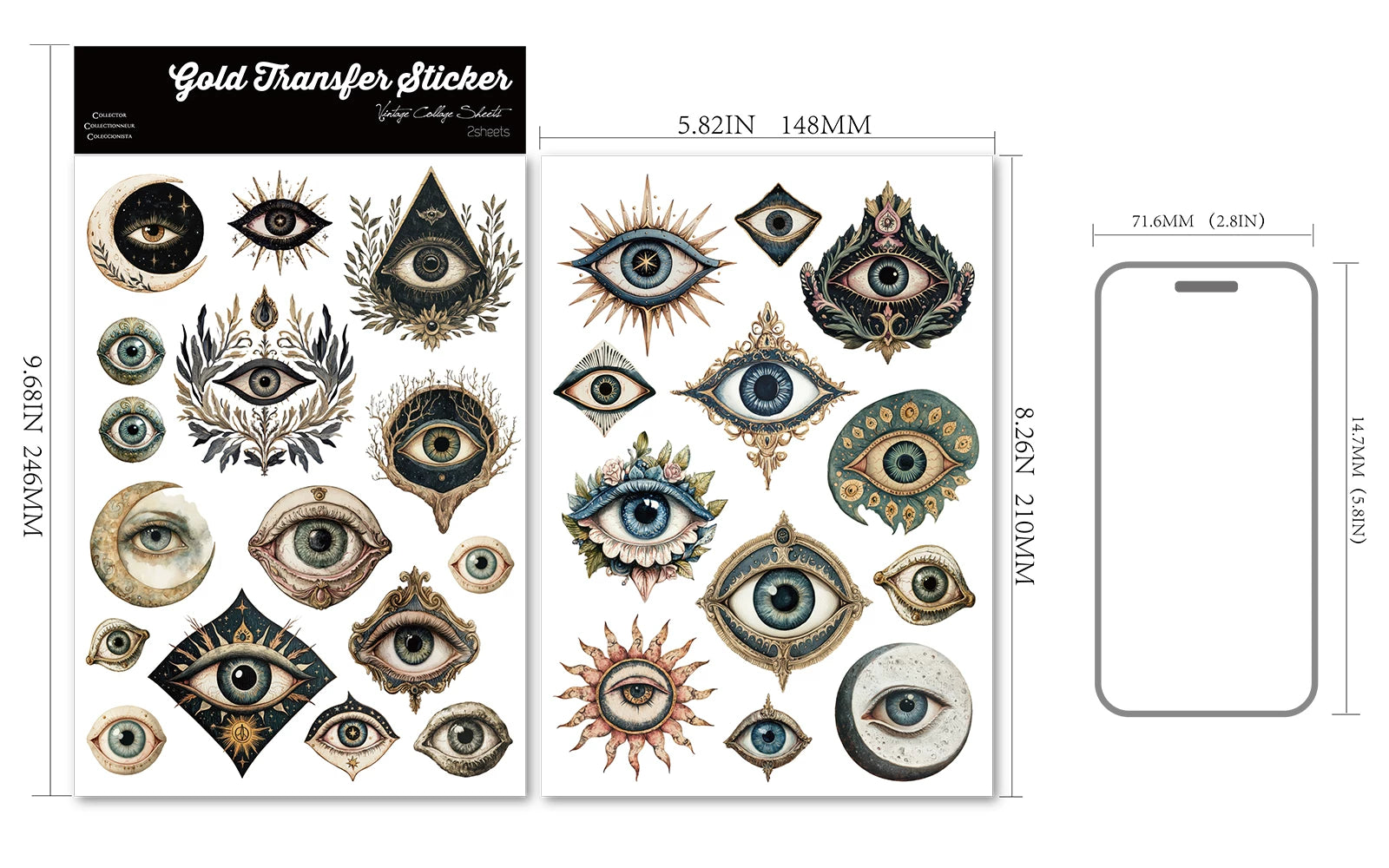 Halloween Eyes UV-DTF Rub-on Stickers
